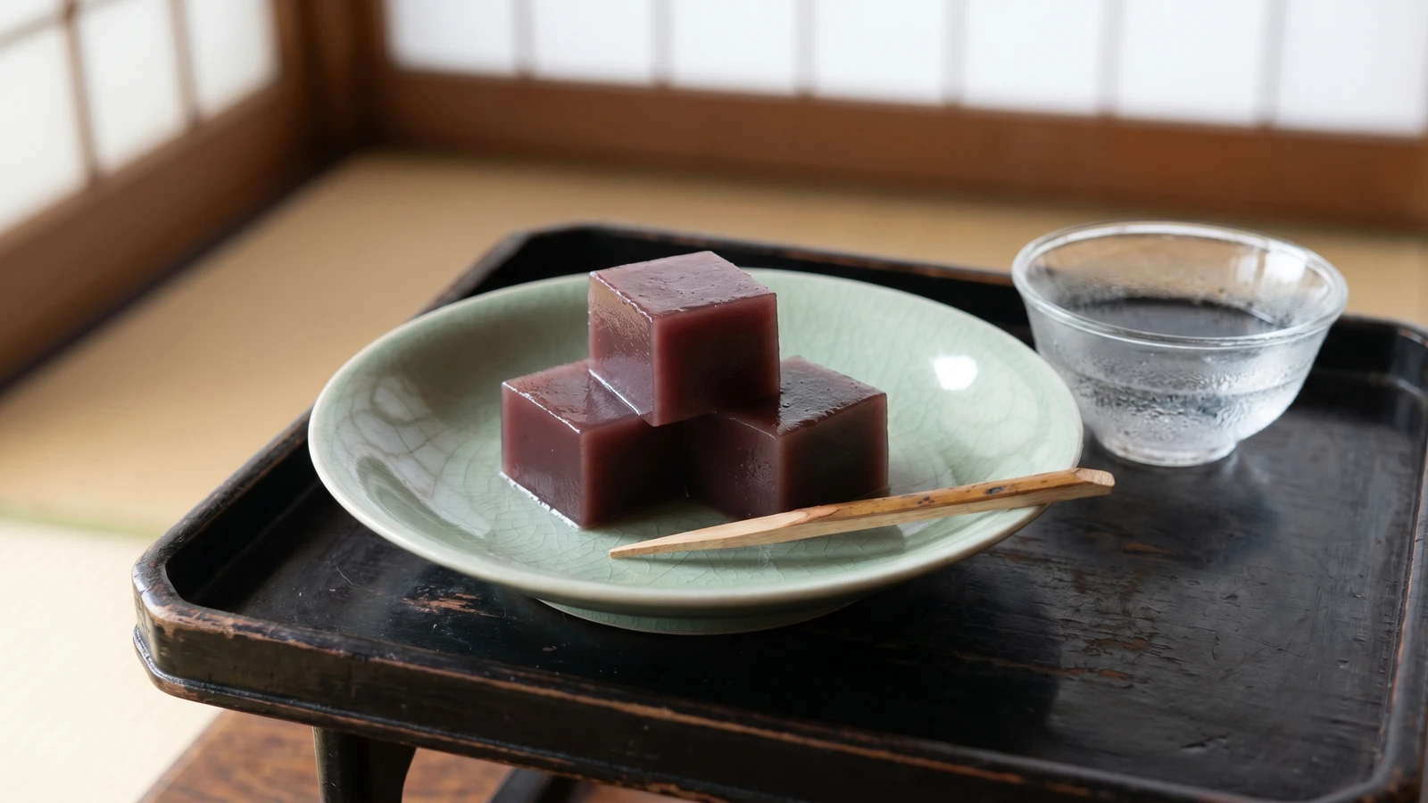 Chilled Red Bean Yōkan (水羊羹, Mizu Yōkan)