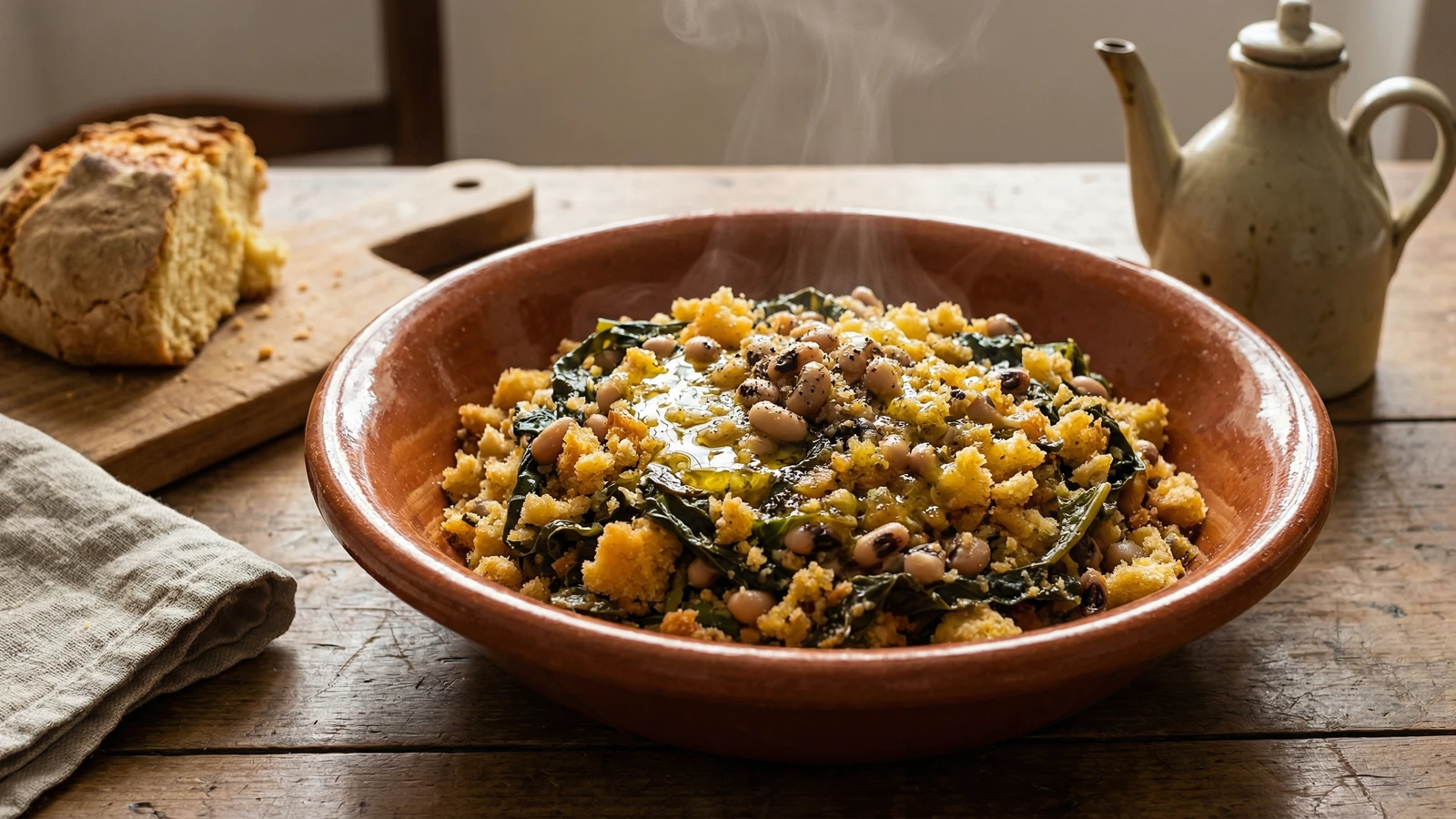 Migas de Couve com Feijão