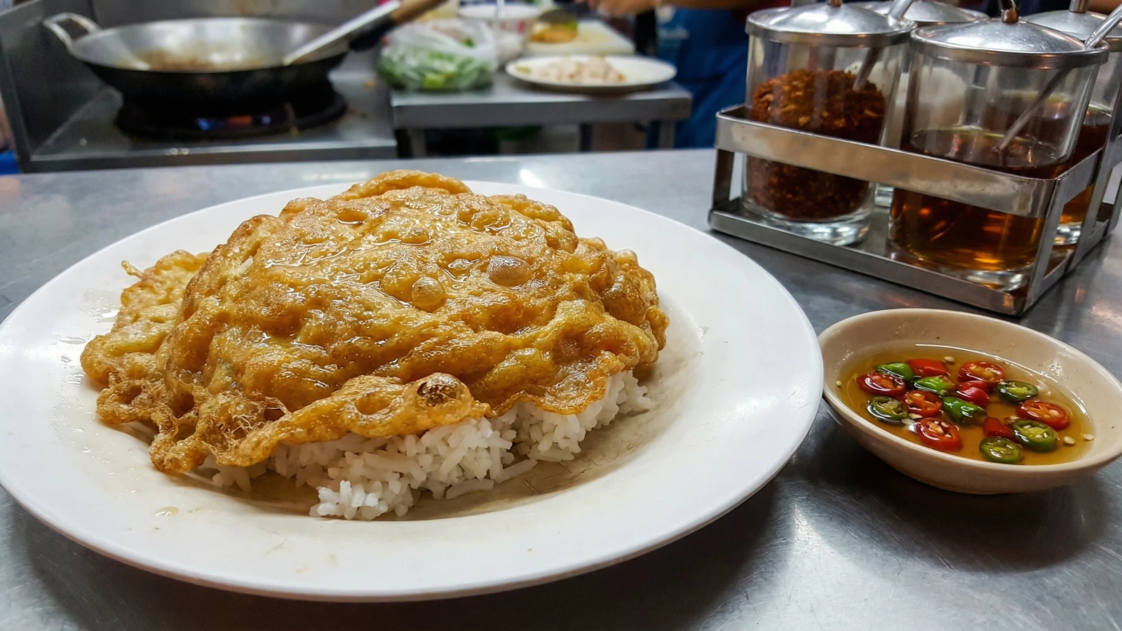 Thai Omelet Over Rice (Kai Jeow)