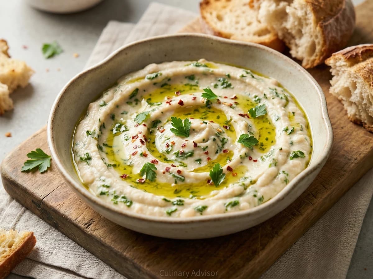 Creamy Chimichurri White Bean Dip - Chef Dean