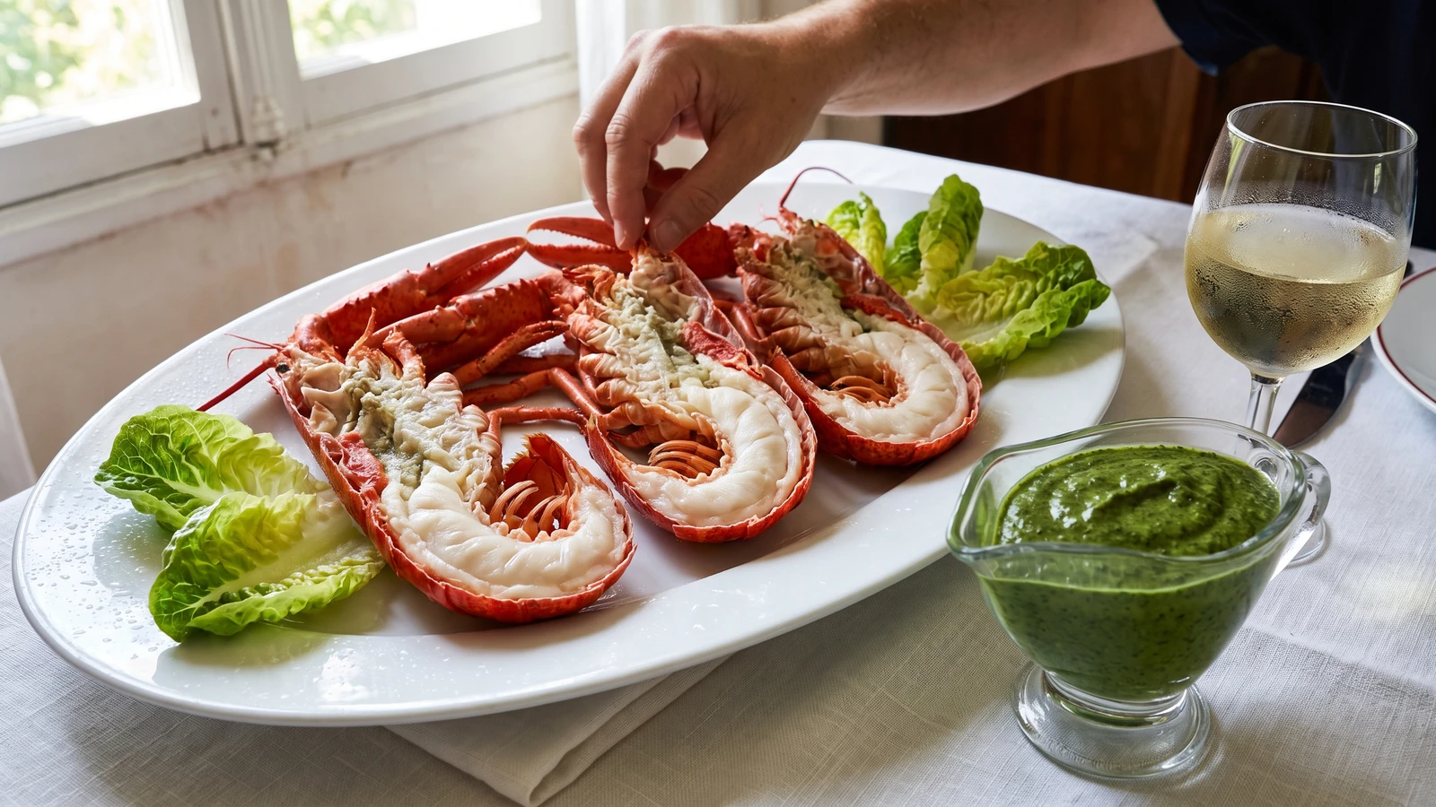Cold Lobster with Various Sauces