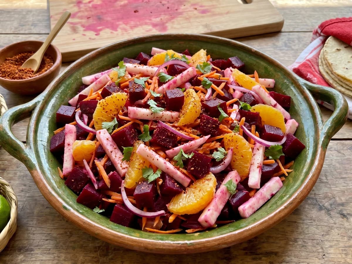 Ensalada de Betabel, Jicama y Naranja