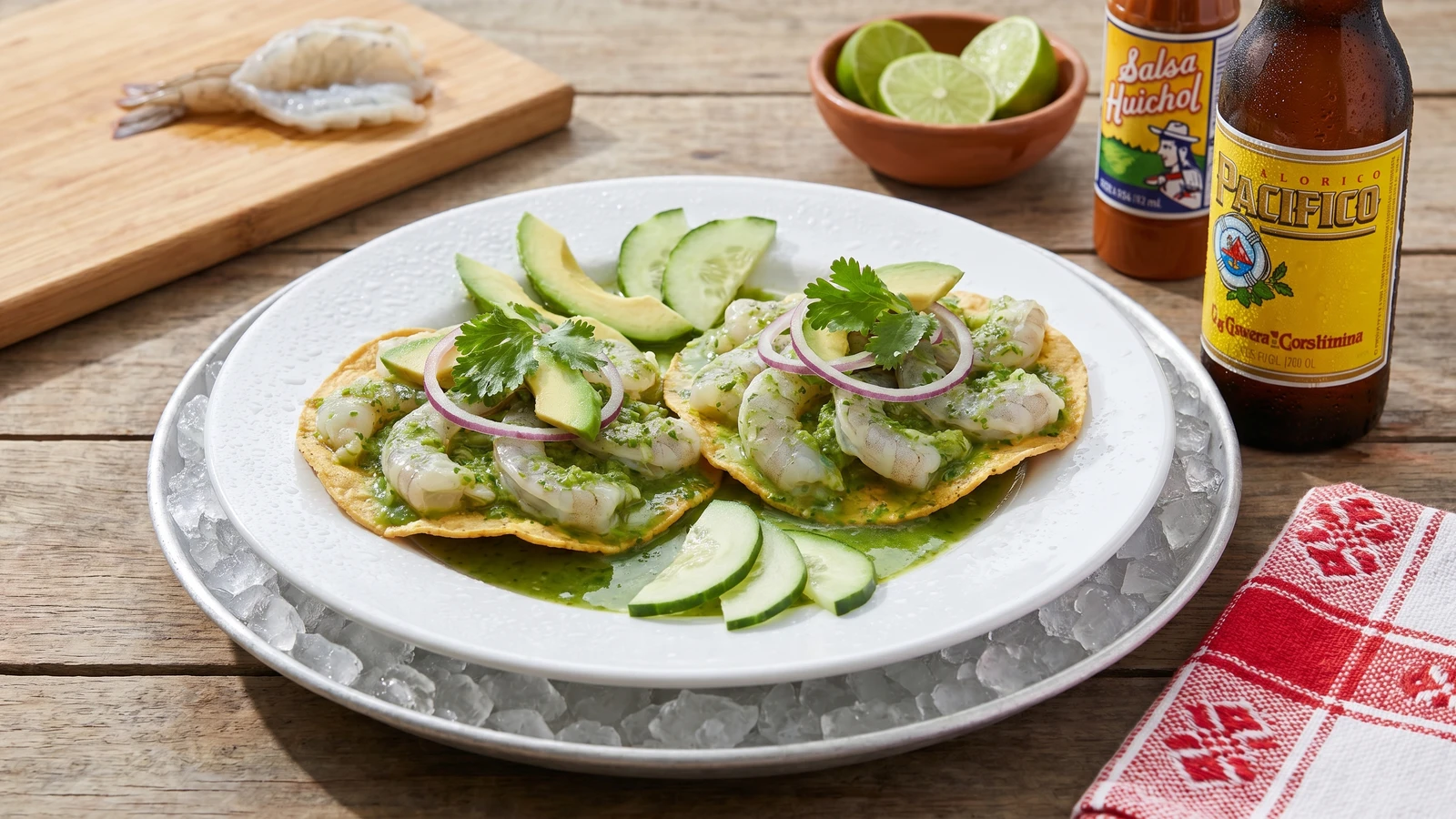 Tostadas de Aguachile Verde Sinaloenses