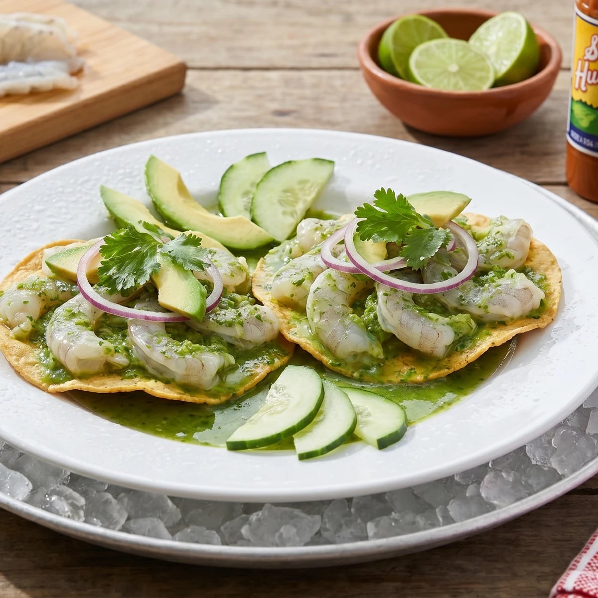 Tostadas de Aguachile Verde Sinaloenses