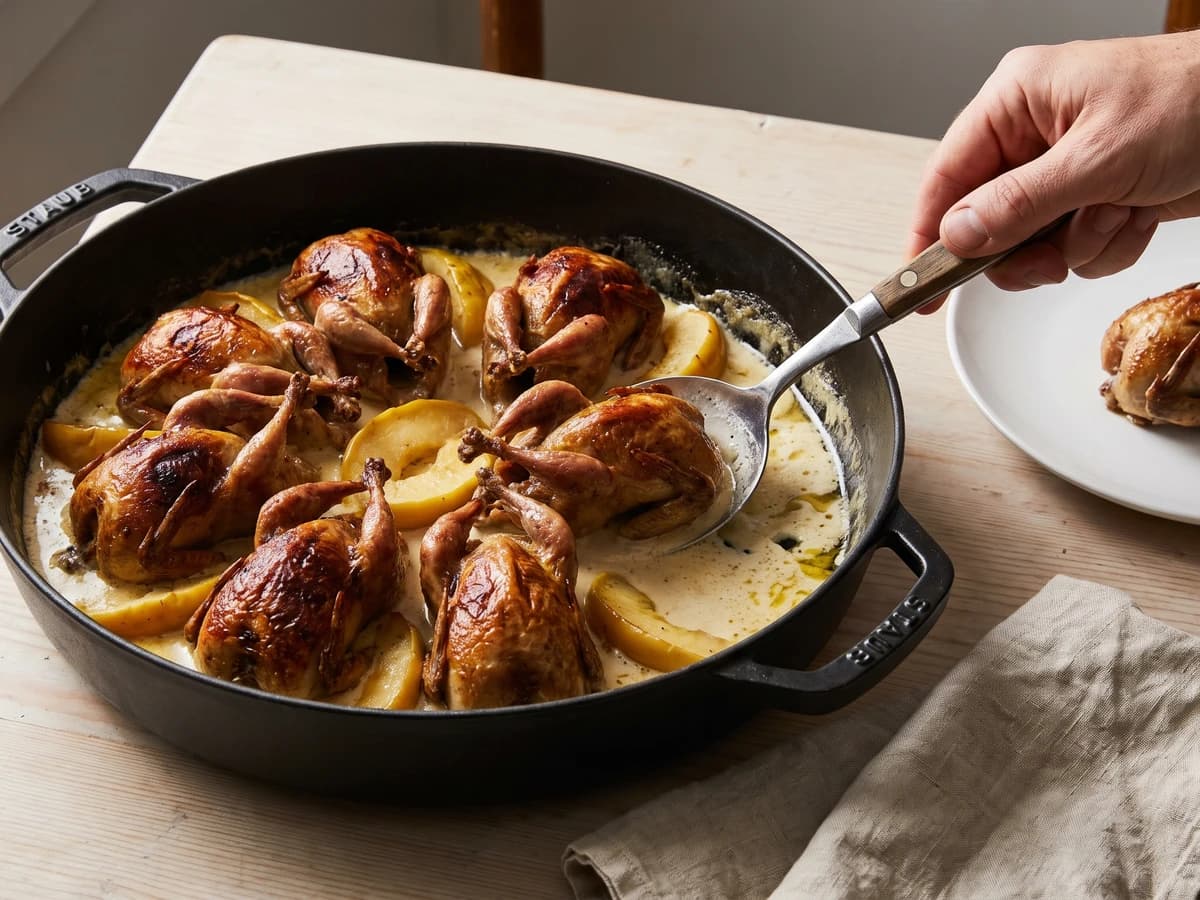 Cailles à la Normande - Chef Juliette