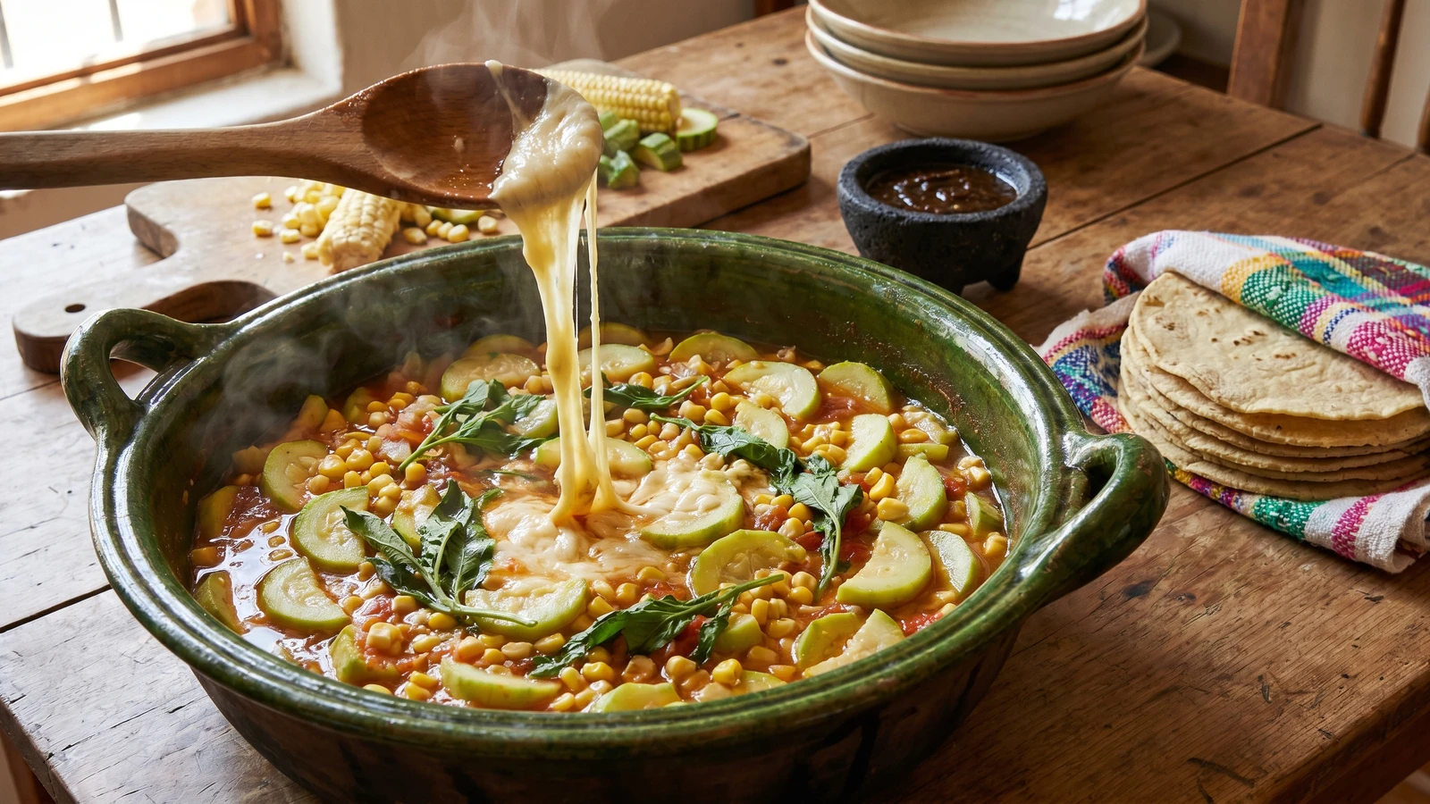 Calabacitas Tiernas con Quesillo y Epazote