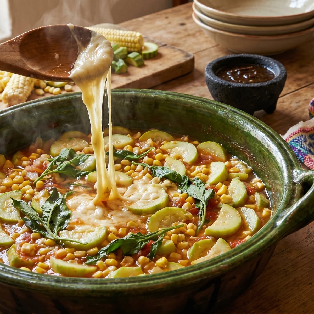 Calabacitas Tiernas con Quesillo y Epazote