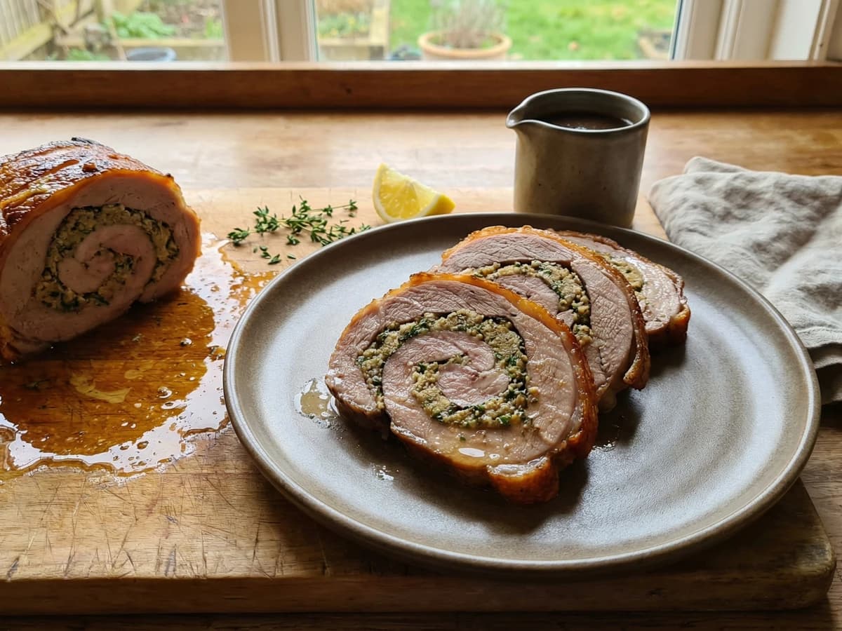 Stuffed Breast of Lamb with Herb Breadcrumbs - Chef Thomas