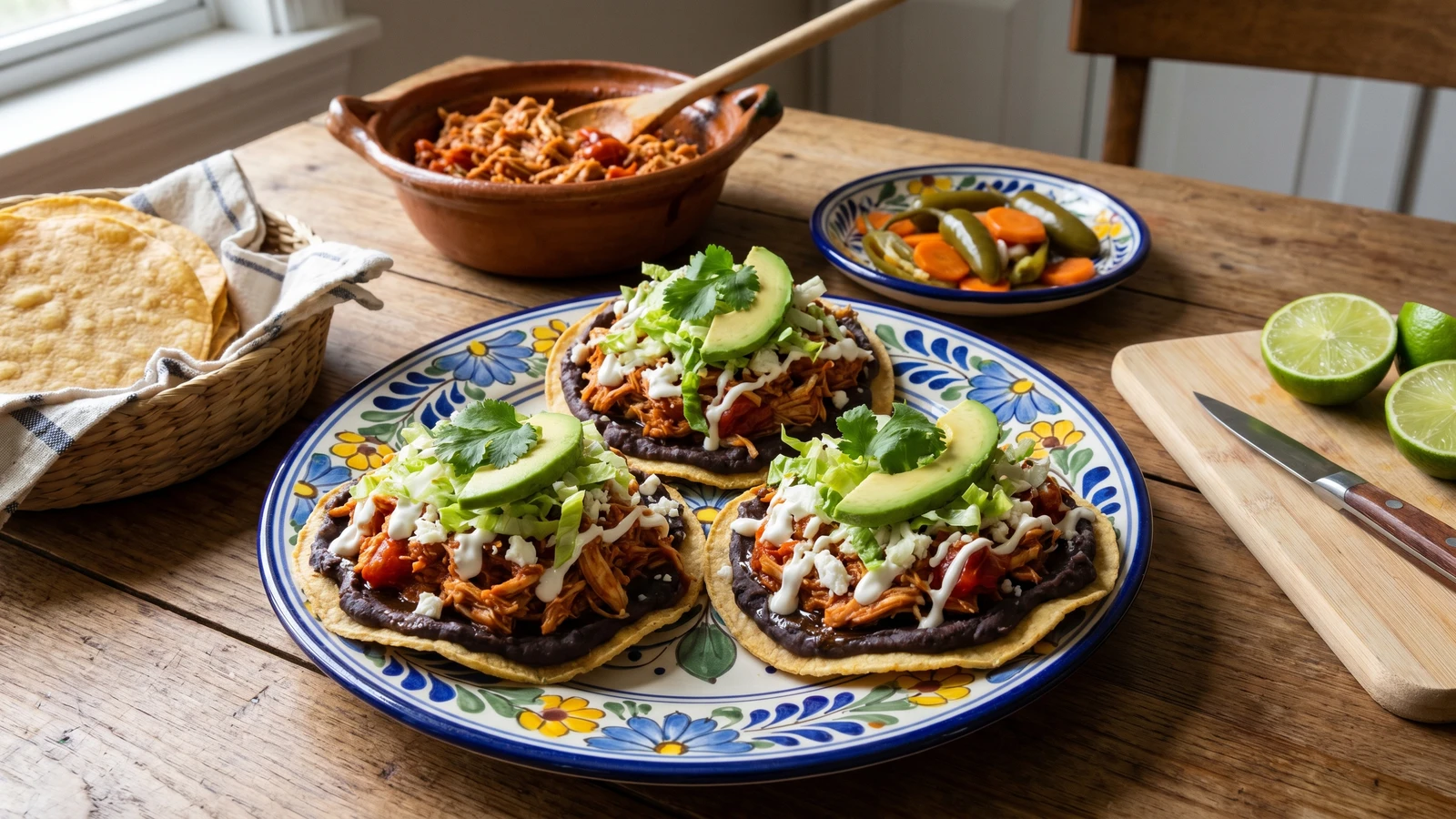 Tostadas de Tinga Poblana