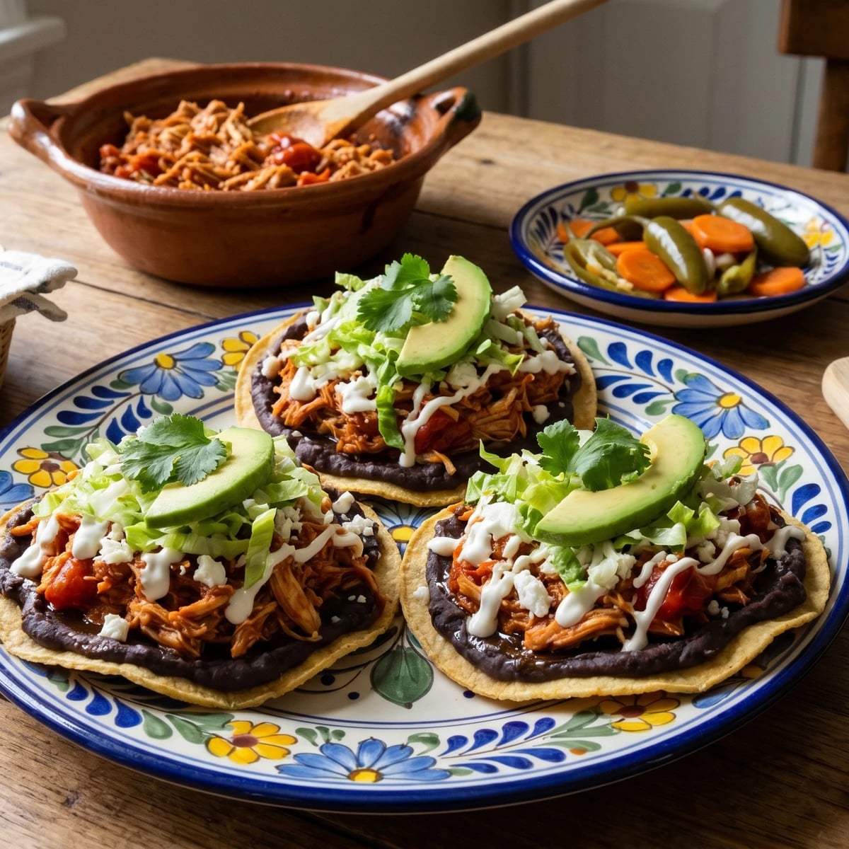 Tostadas de Tinga Poblana