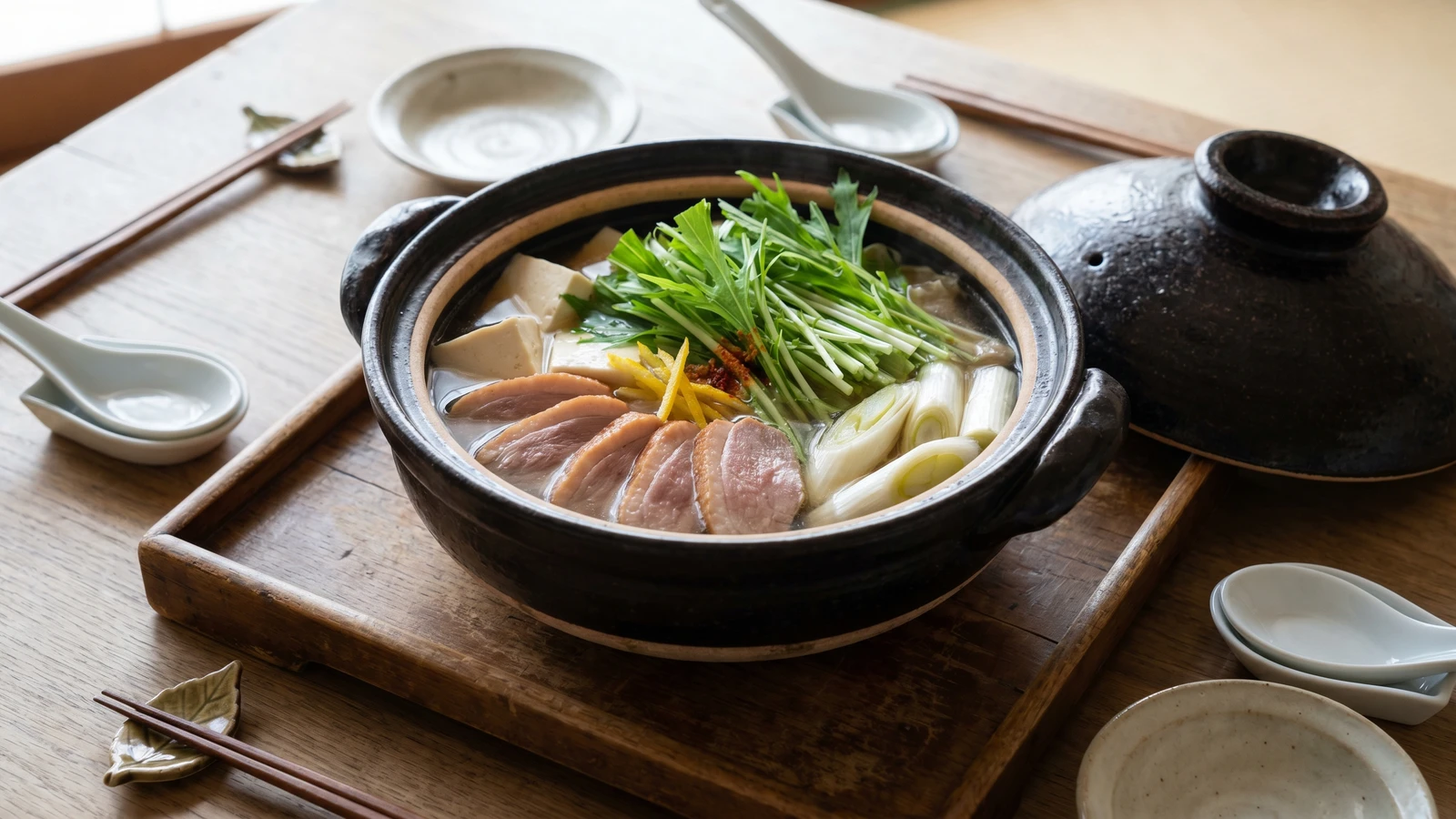 Mizuna Hot Pot (はりはり鍋, Hari-hari Nabe)