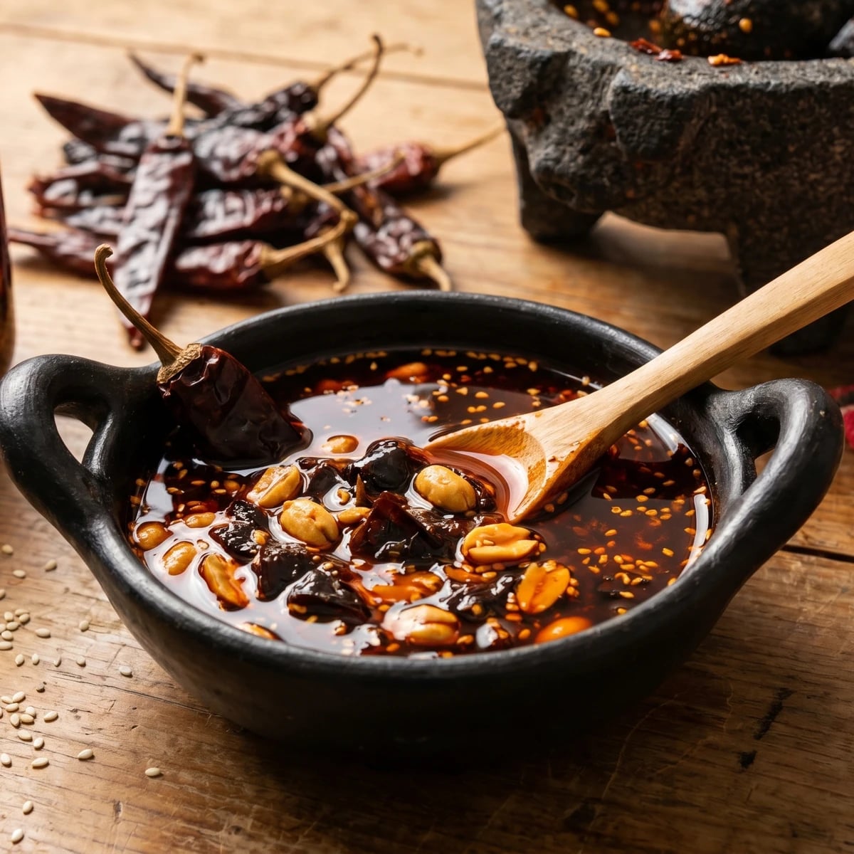 Salsa Macha Oaxaqueña con Chile Cascabel