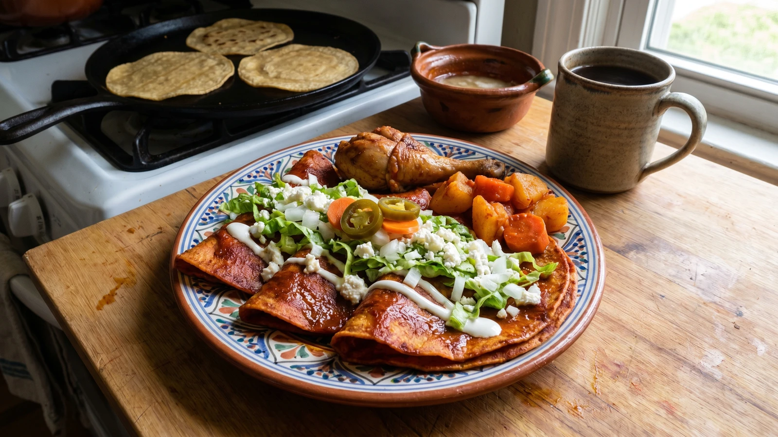 Enchiladas Queretanas para Almuerzo