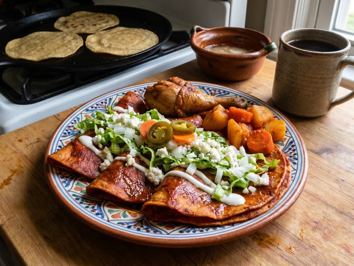 Enchiladas Queretanas para Almuerzo