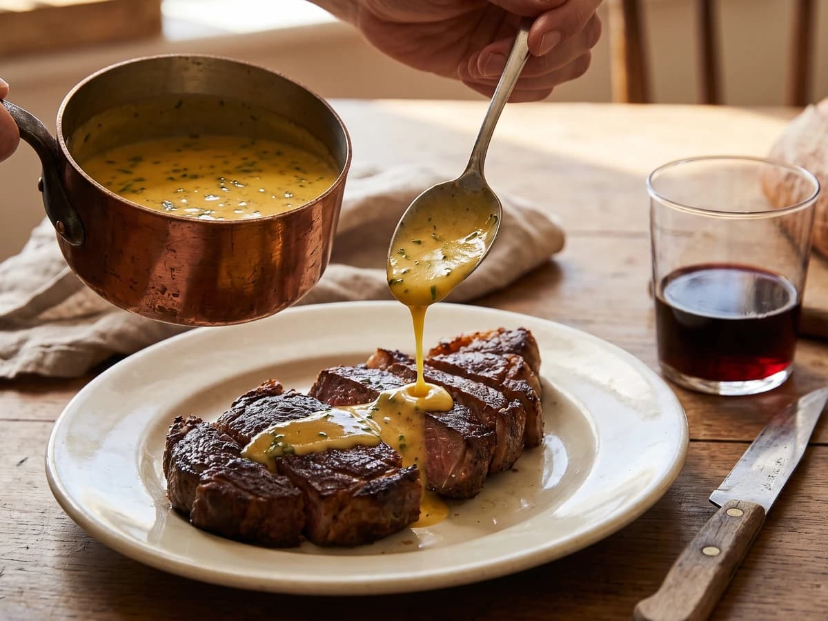 Foyot or Valois Sauce (Béarnaise with Meat Glaze) - Chef Juliette