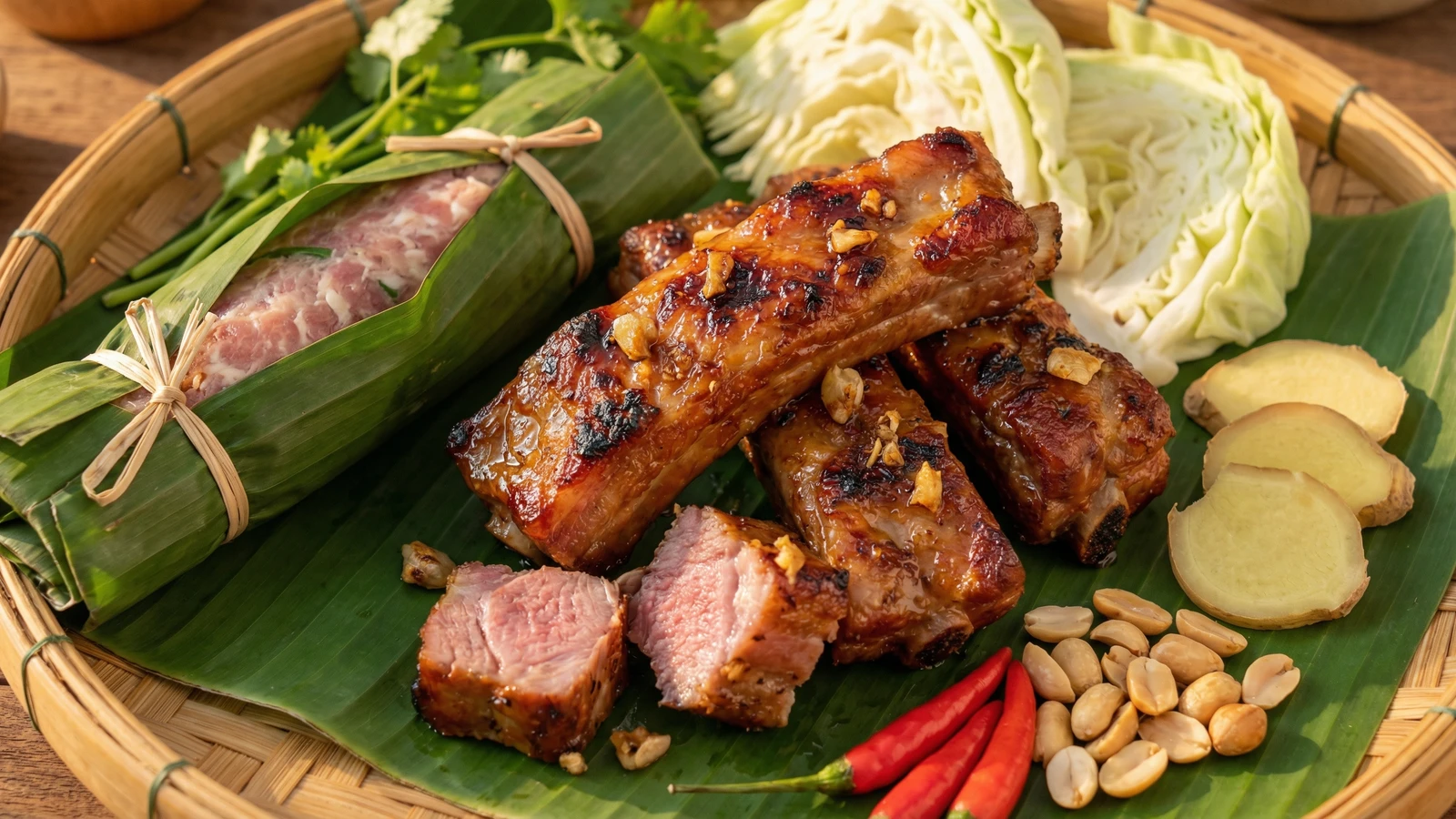 Fermented Sour Pork Ribs (Naem Si Krong Moo / แหนมซี่โครงหมู)