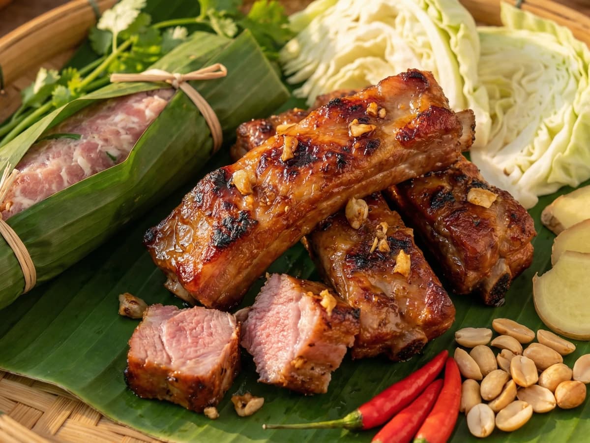 Fermented Sour Pork Ribs (Naem Si Krong Moo / แหนมซี่โครงหมู) - Chef Fai