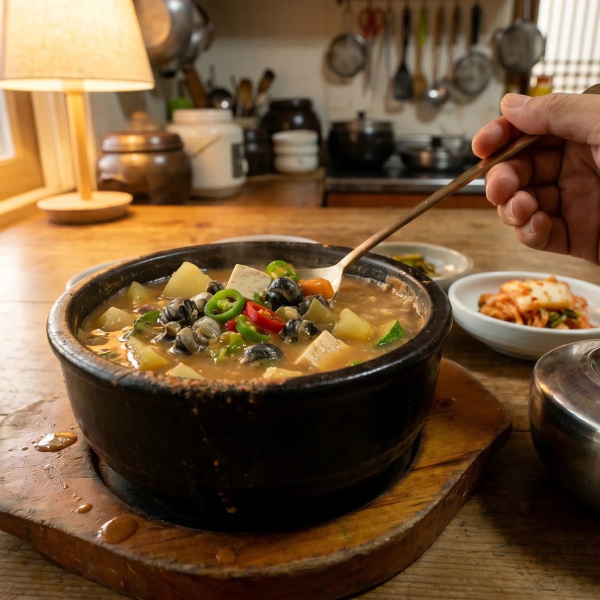 Ureong-doenjang-jjigae (River Snail Soybean Paste Stew)
