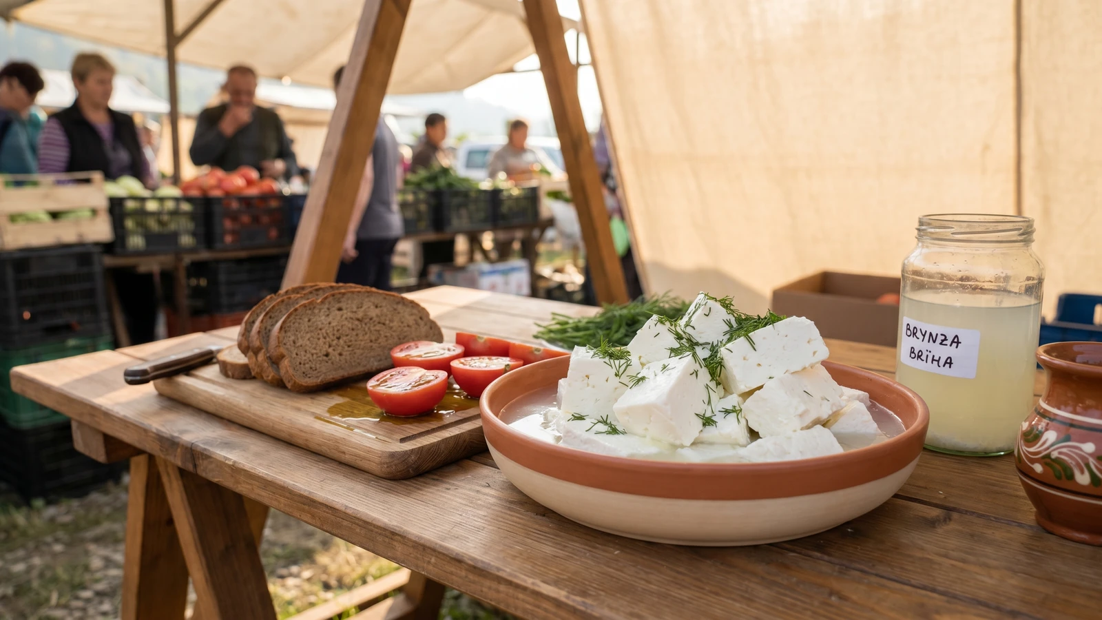 Brynza (бринза, brined sheep cheese)