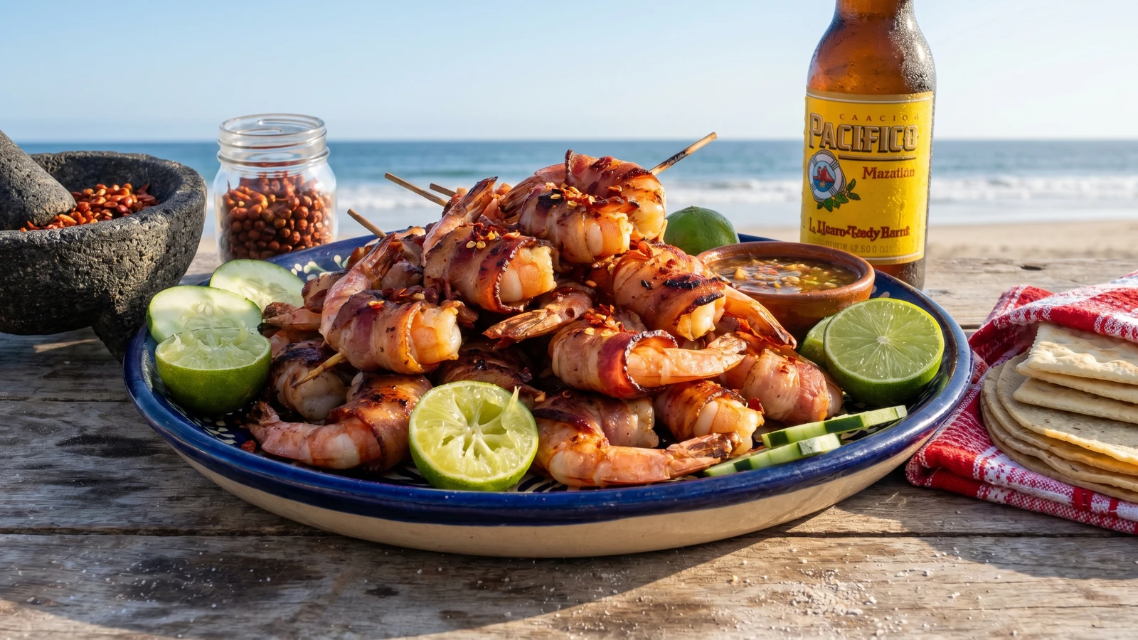 Camarones Envueltos en Tocino al Chiltepín