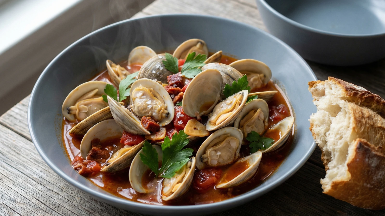 Steamed Manila Clams with Chorizo
