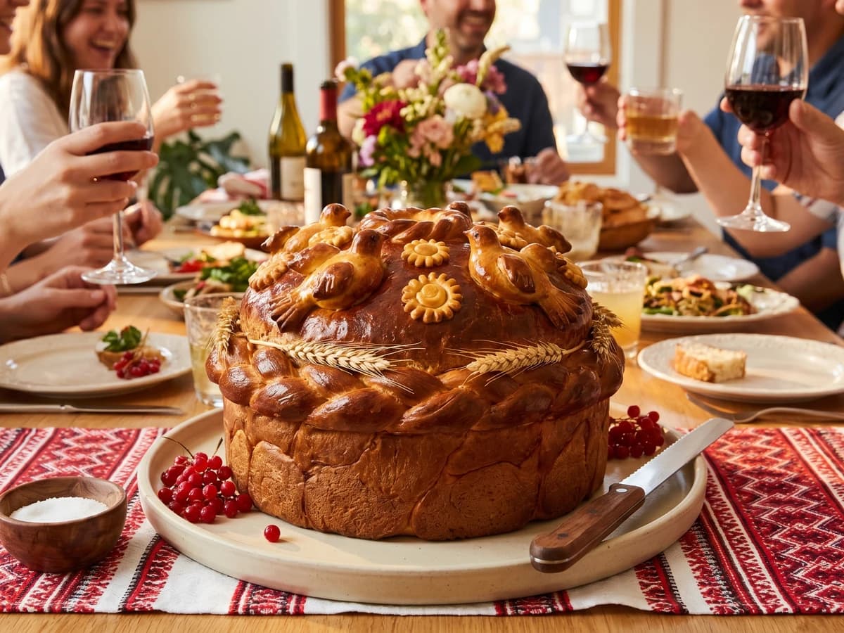 Korovai (коровай, decorated wedding bread) - Chef Lesia