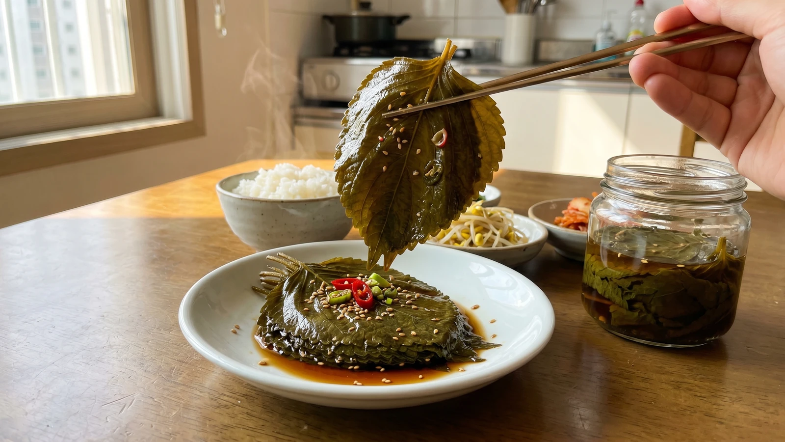 Kkaennip-jangajji (Pickled Perilla Leaves)