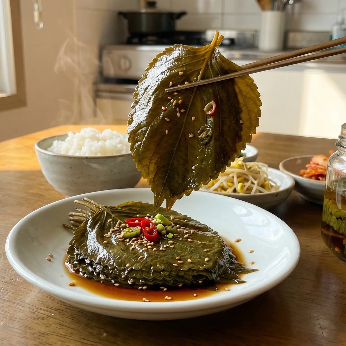Kkaennip-jangajji (Pickled Perilla Leaves)
