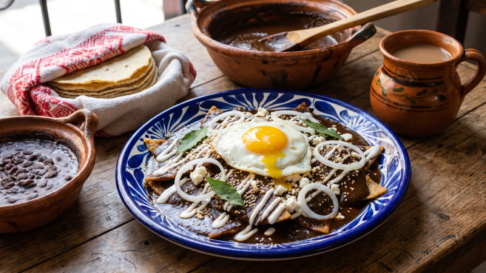 Chilaquiles con Mole Poblano
