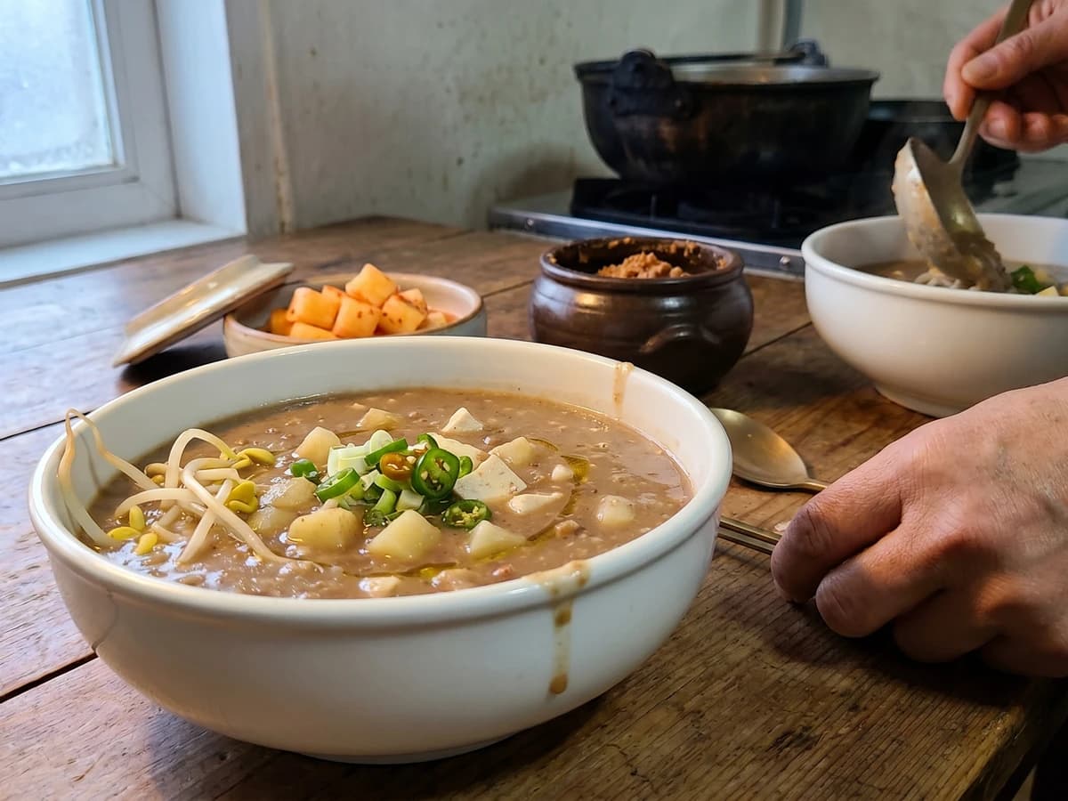 Memilguk-juk (메밀국죽, Gangwon Buckwheat Porridge)
