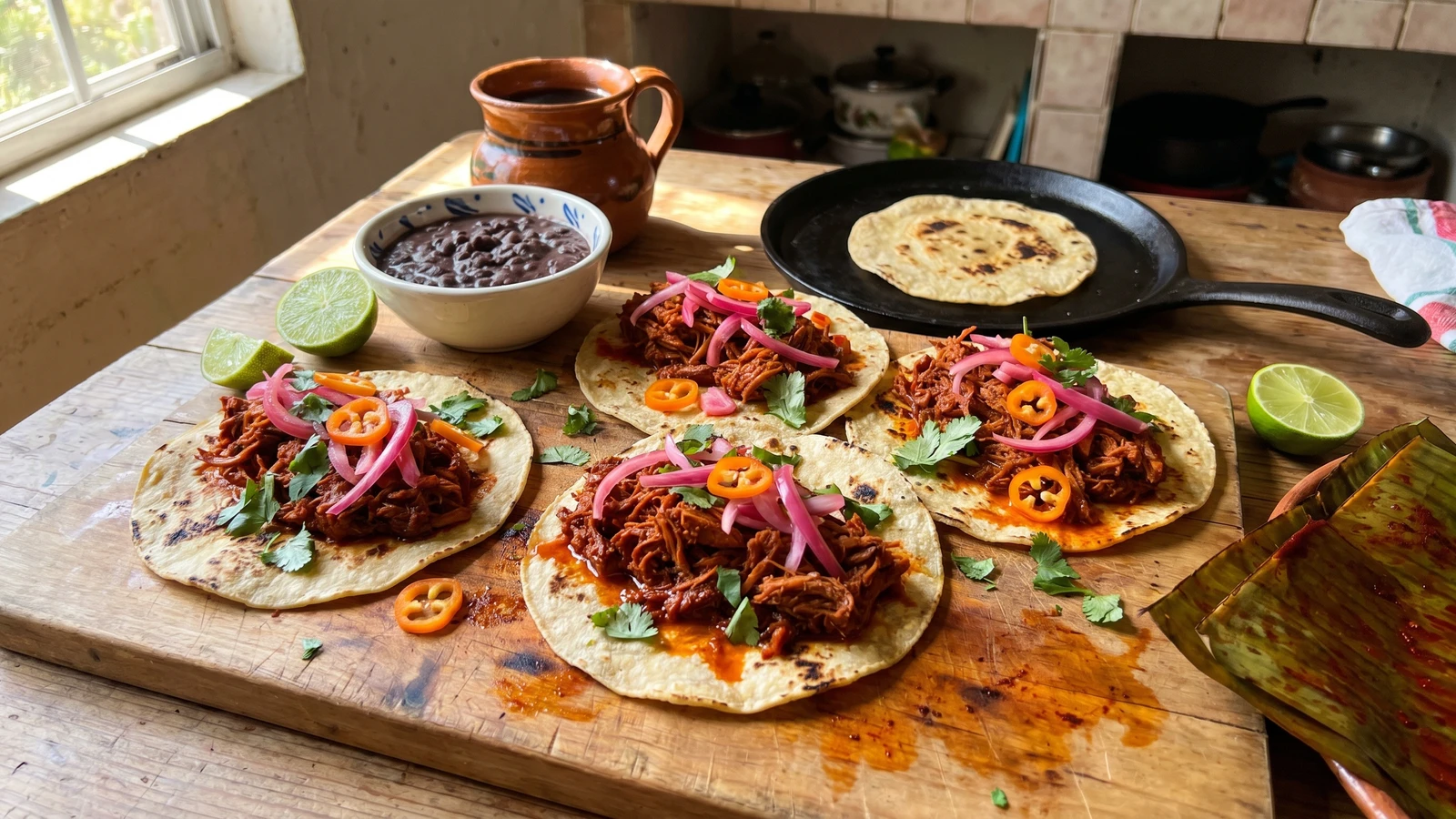Cochinita Pibil Breakfast Tacos