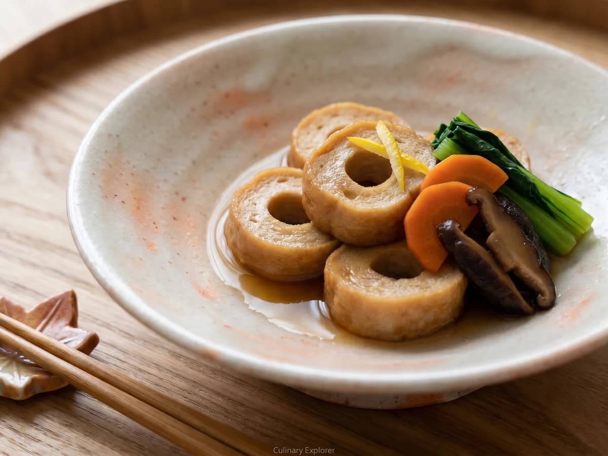 Simmered Toasted Wheat Gluten (焼き麩の煮物, Yaki-fu no Nimono) - Chef Takumi