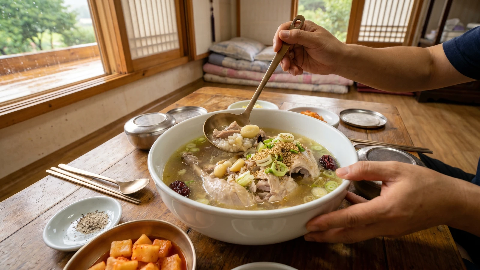 Ori-baeksuk (Whole Boiled Duck Soup)