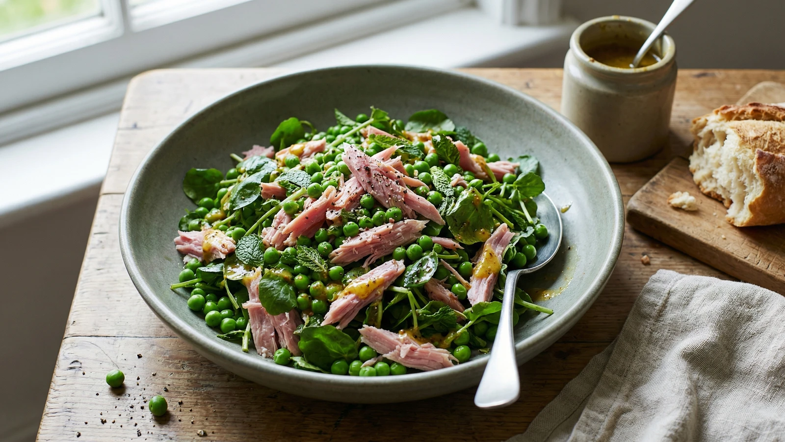 Ham Hock and Pea Salad with Mustard Dressing