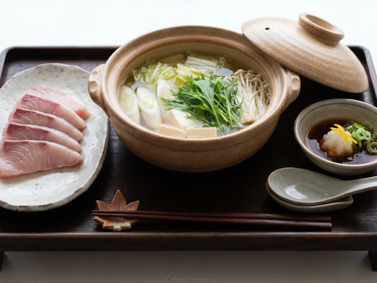 Buri-shabu (ぶりしゃぶ, Toyama yellowtail hot pot)