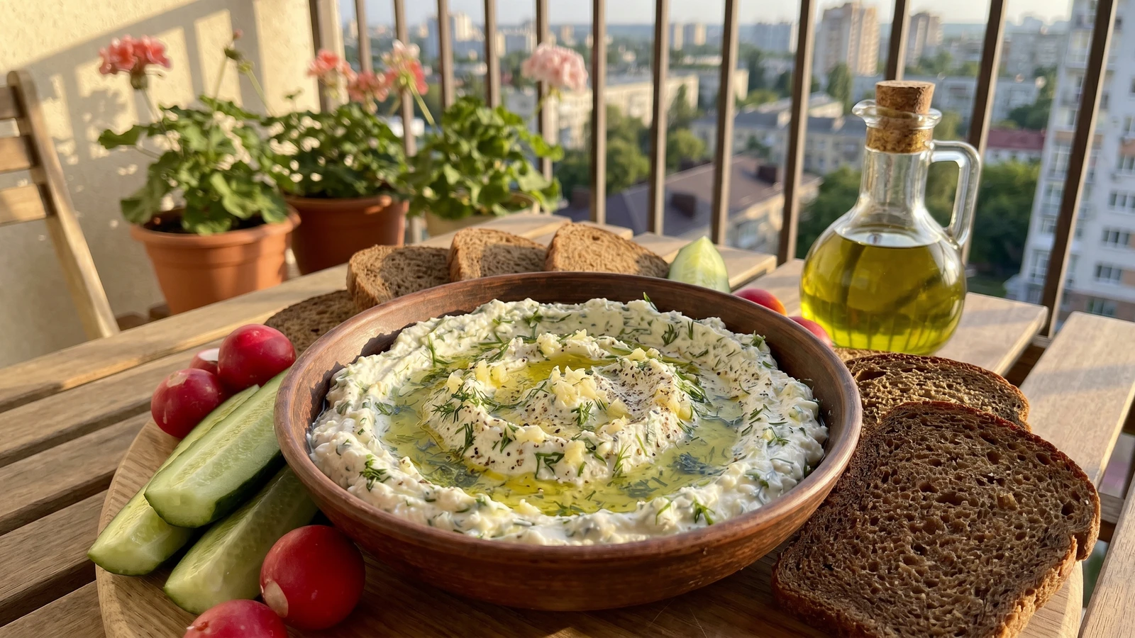 Syrna Namazka (сирна намазка, garlic cheese spread)