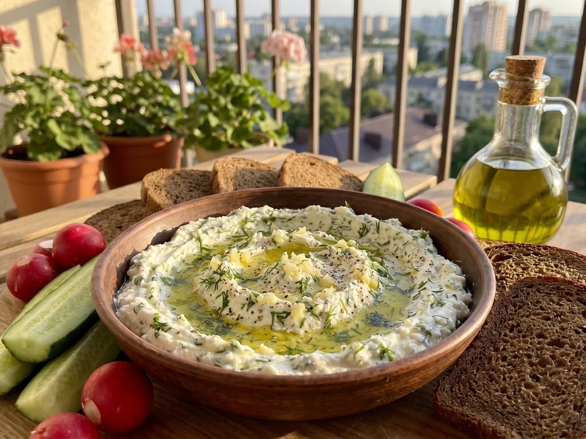 Syrna Namazka (сирна намазка, garlic cheese spread) - Chef Lesia