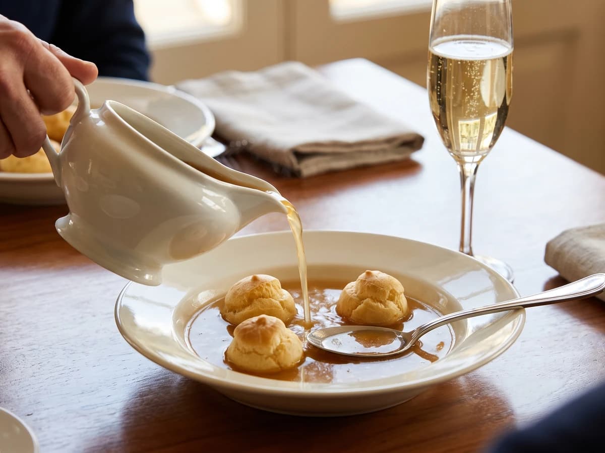 Consommé aux Profiterolles - Chef Juliette