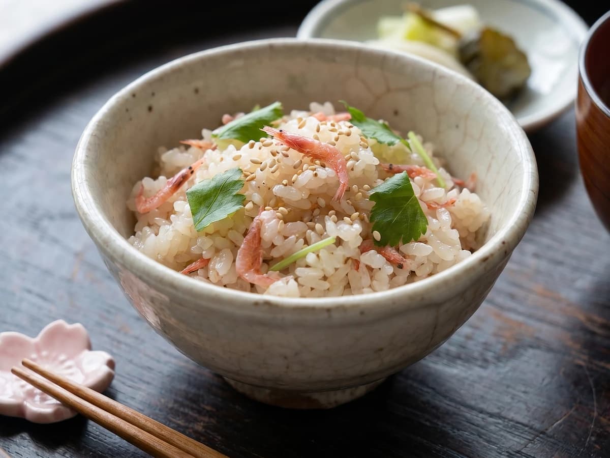 Sakura Ebi Gohan (桜えびご飯, spring shrimp rice) - Chef Takumi