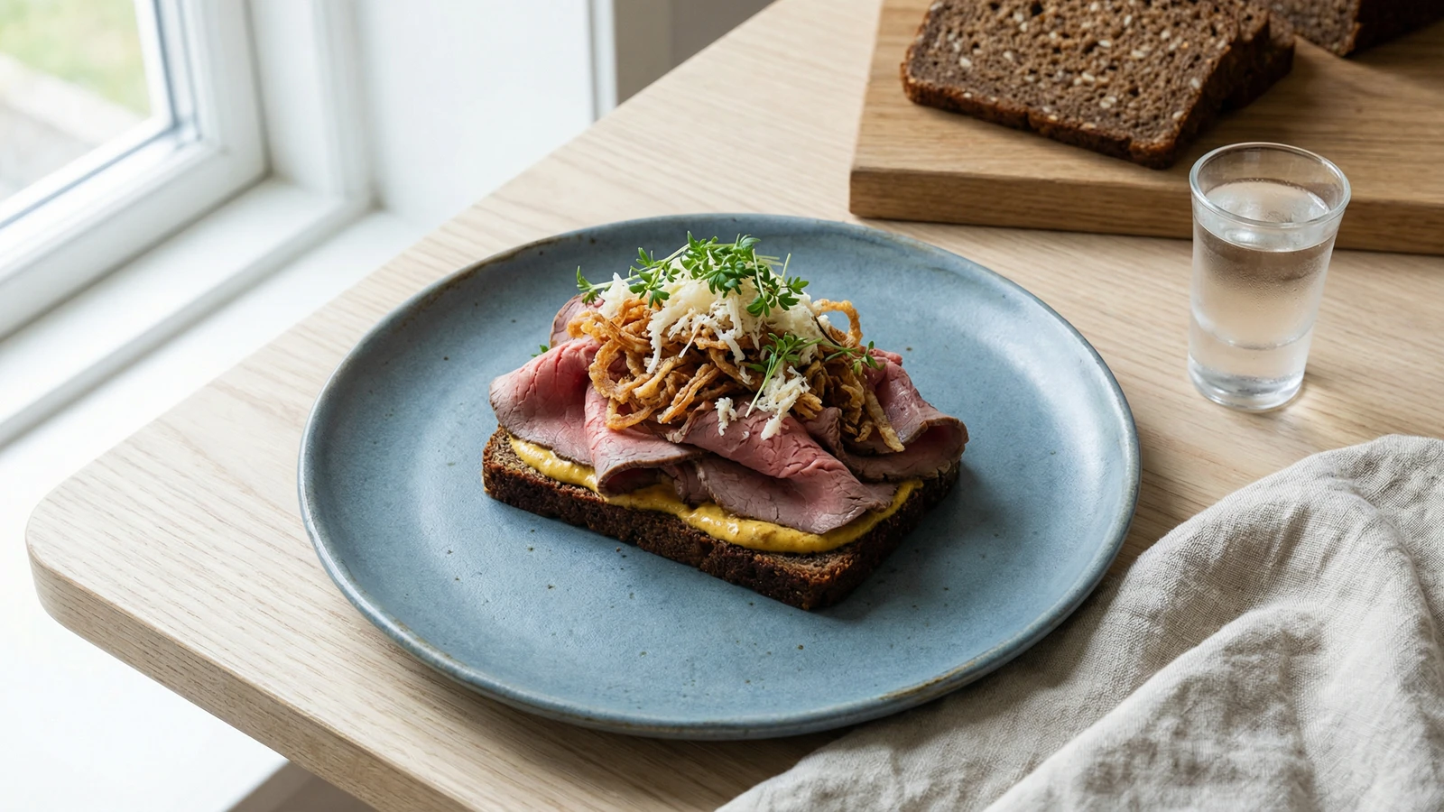 Roastbeef med Remoulade og Ristede Løg