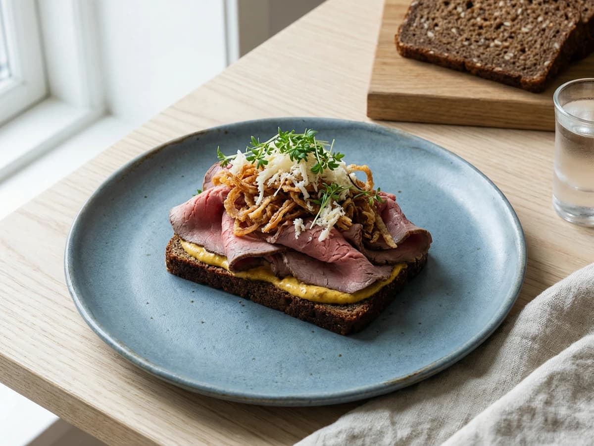 Roastbeef med Remoulade og Ristede Løg - Chef Freja