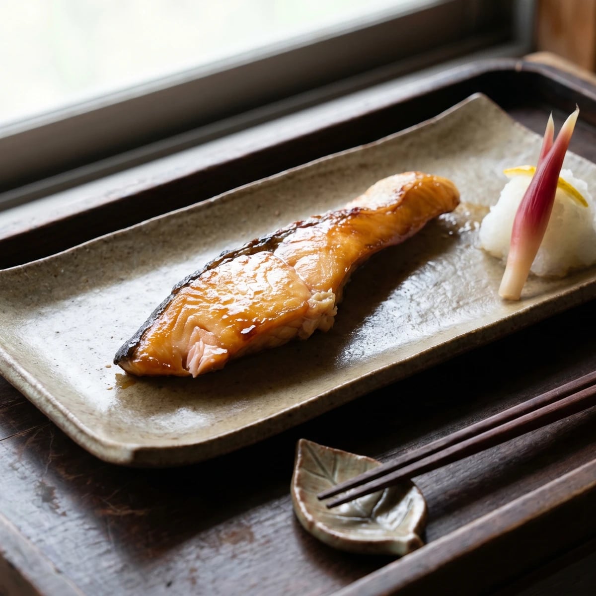 Sake-Lees Grilled Salmon (鮭の粕漬け焼き, Sake no Kasuzuke-yaki)