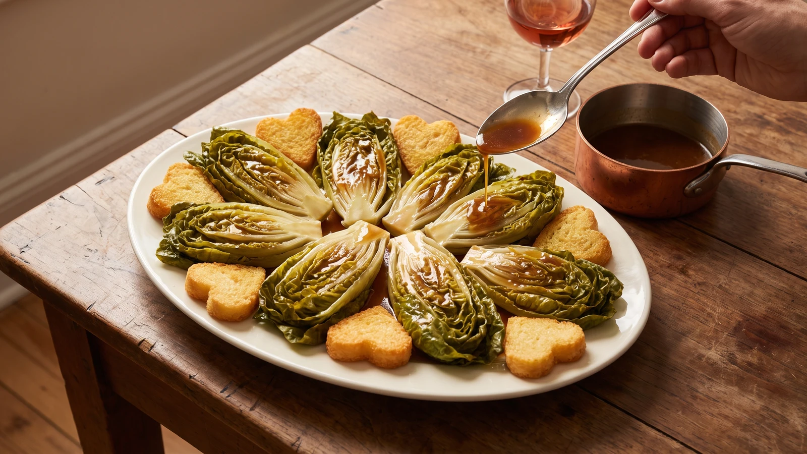 Laitues Braisées au Jus