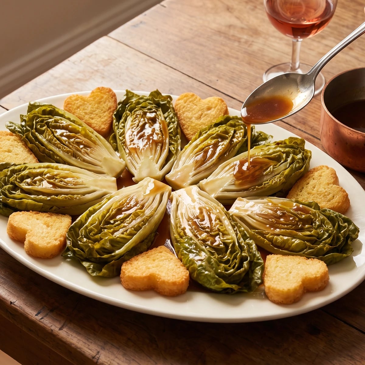Laitues Braisées au Jus