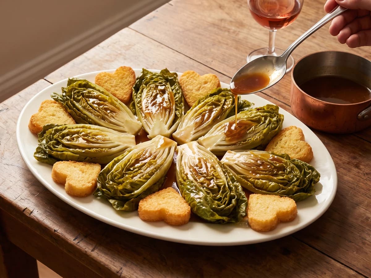 Laitues Braisées au Jus - Chef Juliette
