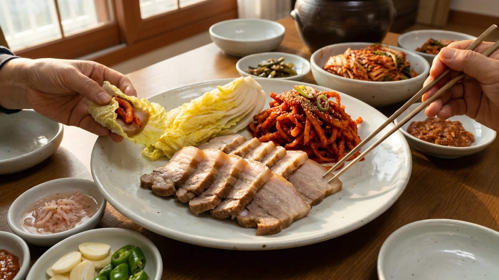 Bossam (Boiled Pork Wraps)