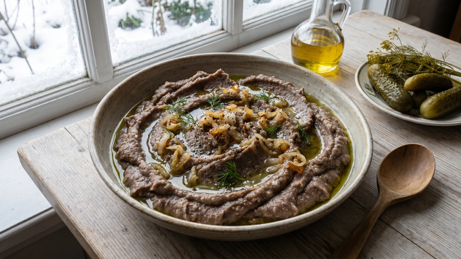 Lemishka (лемішка, steamed buckwheat-flour porridge)