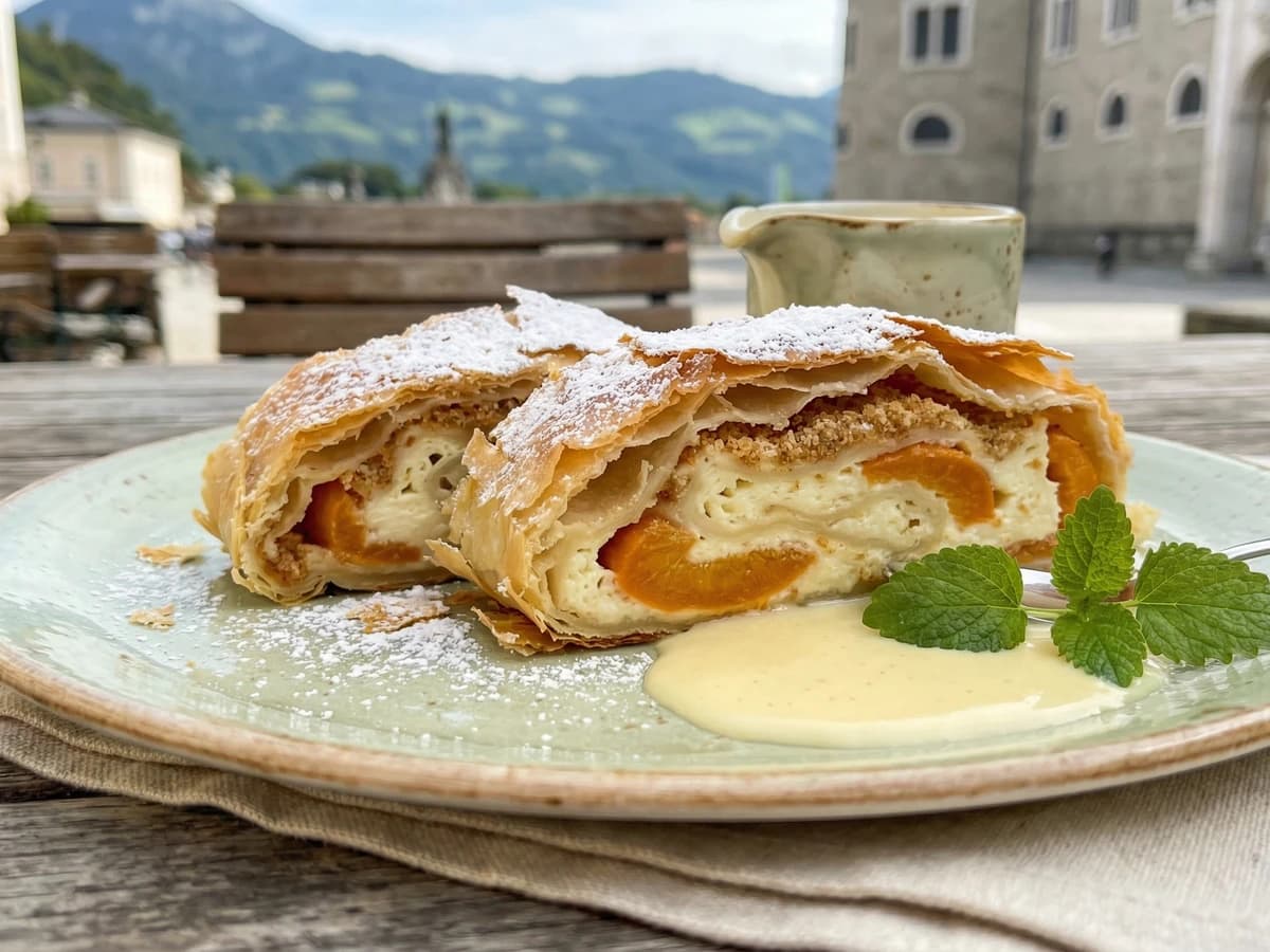 Topfen-Marillen-Strudel (Quark-Apricot Strudel) - Chef Elsa