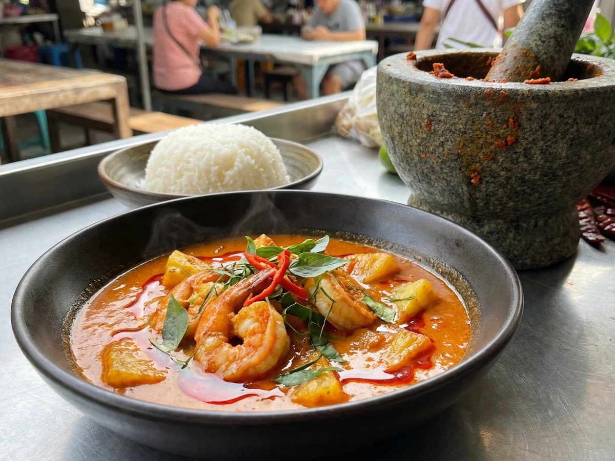 Pineapple Shrimp Curry (Gaeng Kua Sapparot) - Chef Fai