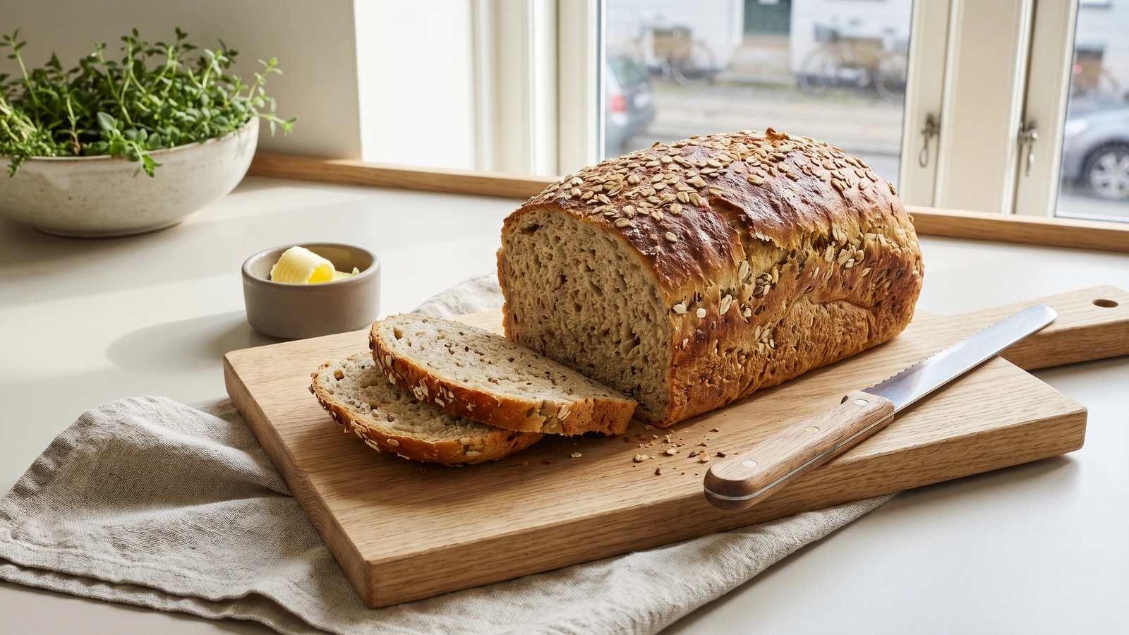 Trekornbrod (Danish Three-Grain Bread)